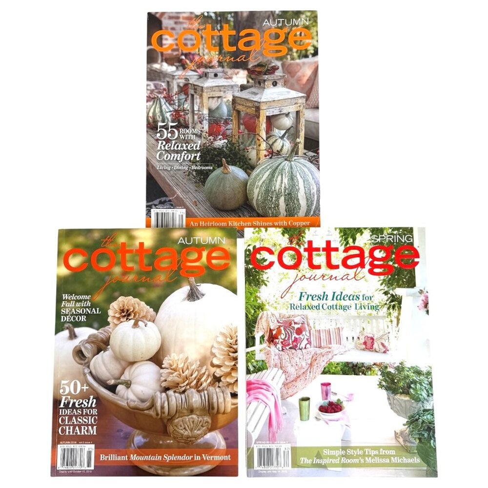 The Cottage Journal Magazines 2017 2018‎ Autumn Spring Issue Lot Of 3 Home Decor